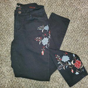 Earl Jean skinny jeans with embroidered floral